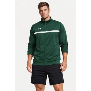 Under Armour Men's Green Track Jacket Full Zip Athletic Sports UA Logo